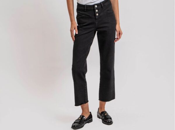 23GRETANOI Black cropped bootcut jeans