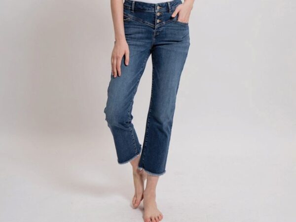 23GRETABF Dark Blue cropped bootcut jeans